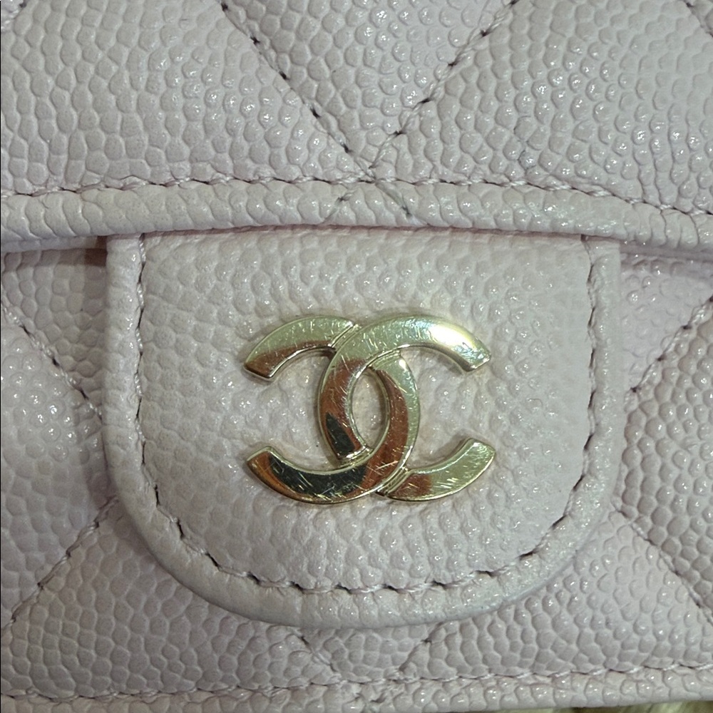 CHANEL Light Pink Quilted Mini Bag with Gold Chain - Picture 13 of 17